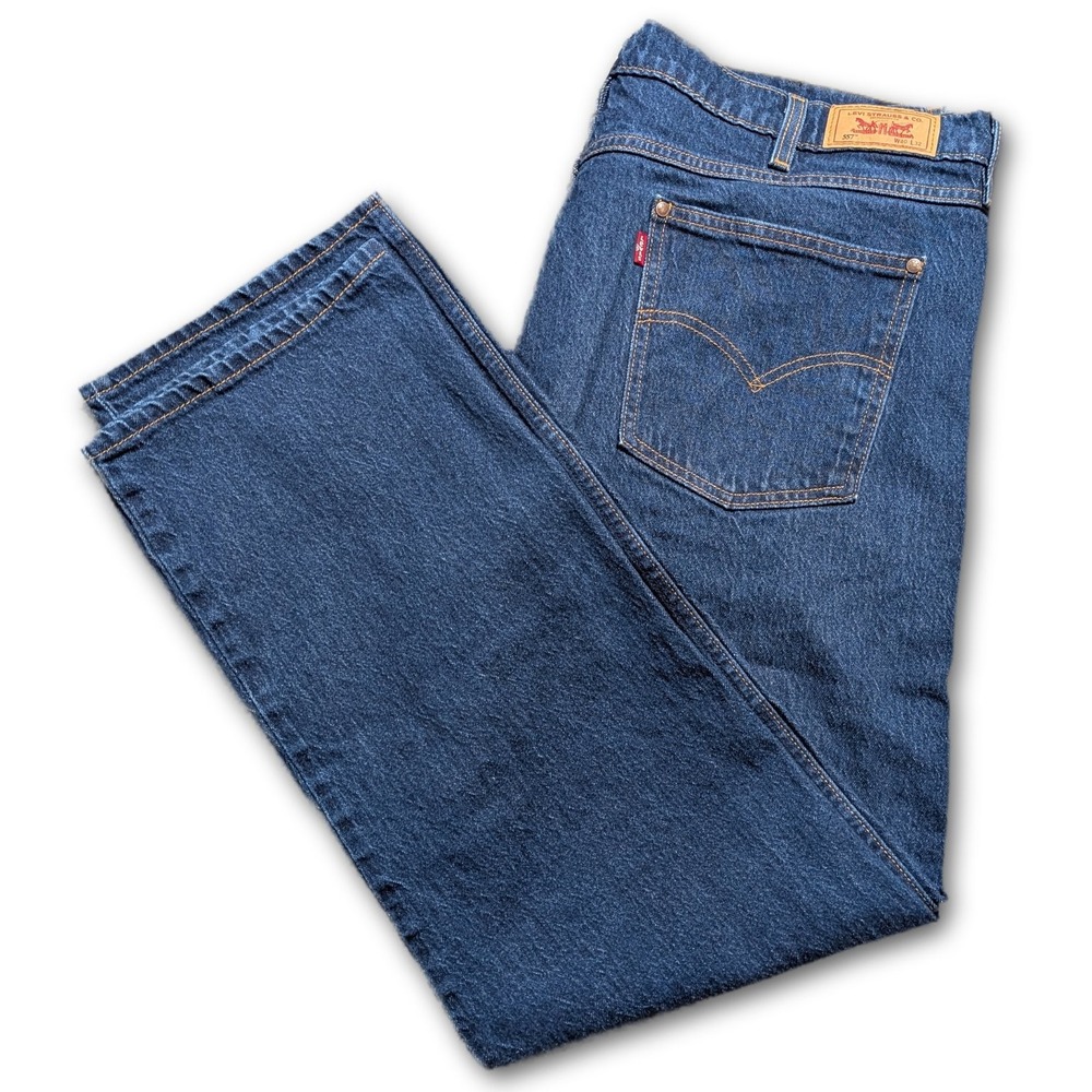 Levi's Mens Jeans 557 Blue 40x32 Western Straight Denim Relaxed Dark Wash Leg
